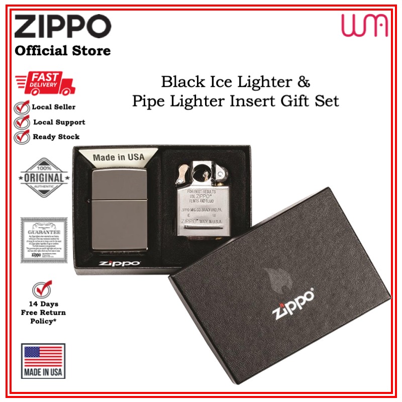 Zippo Black Ice Lighter & Pipe Insert