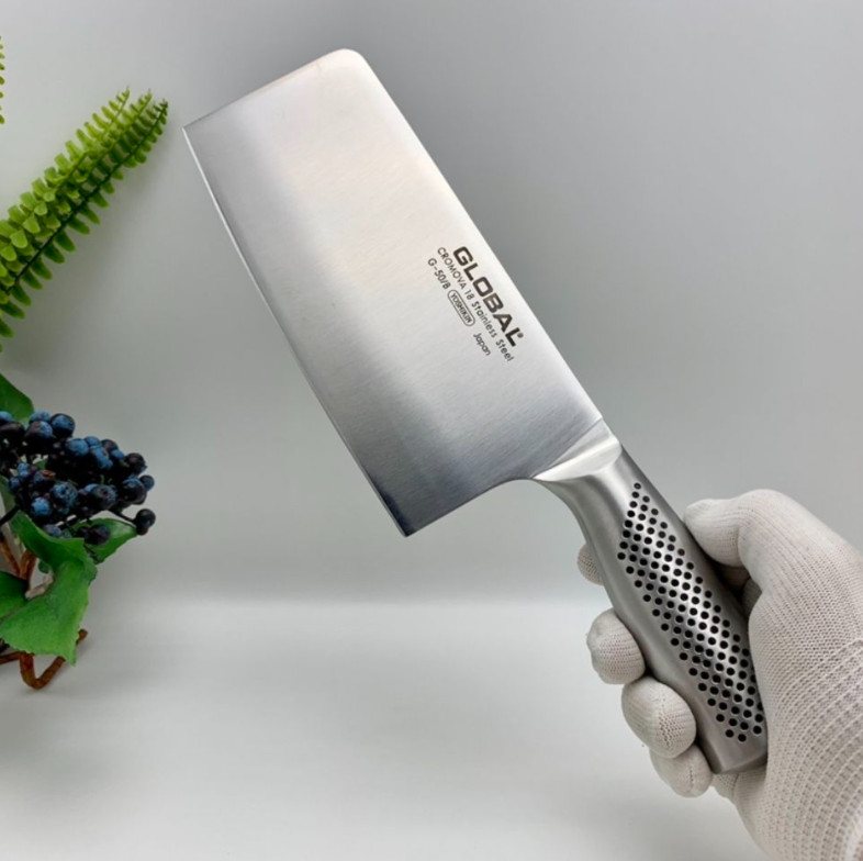 Dao chặt xương dao nhà bếp global dầy 35mm thiết kế nguyên khối thép không gỉ - hàng bãi nhật bản