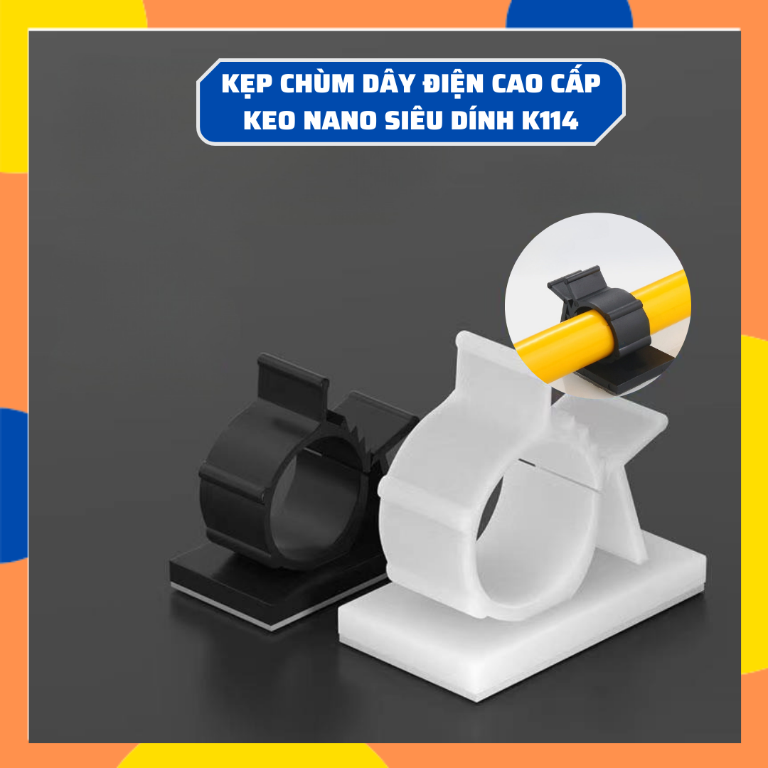Kẹp Cố Định Chùm Dây Điện Cáp Mạng Bằng Nhựa Keo Nano Siêu Dính Tiện Dụng Cho Gia Đình K114