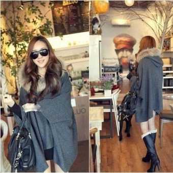 Áo choàng cổ lông thú