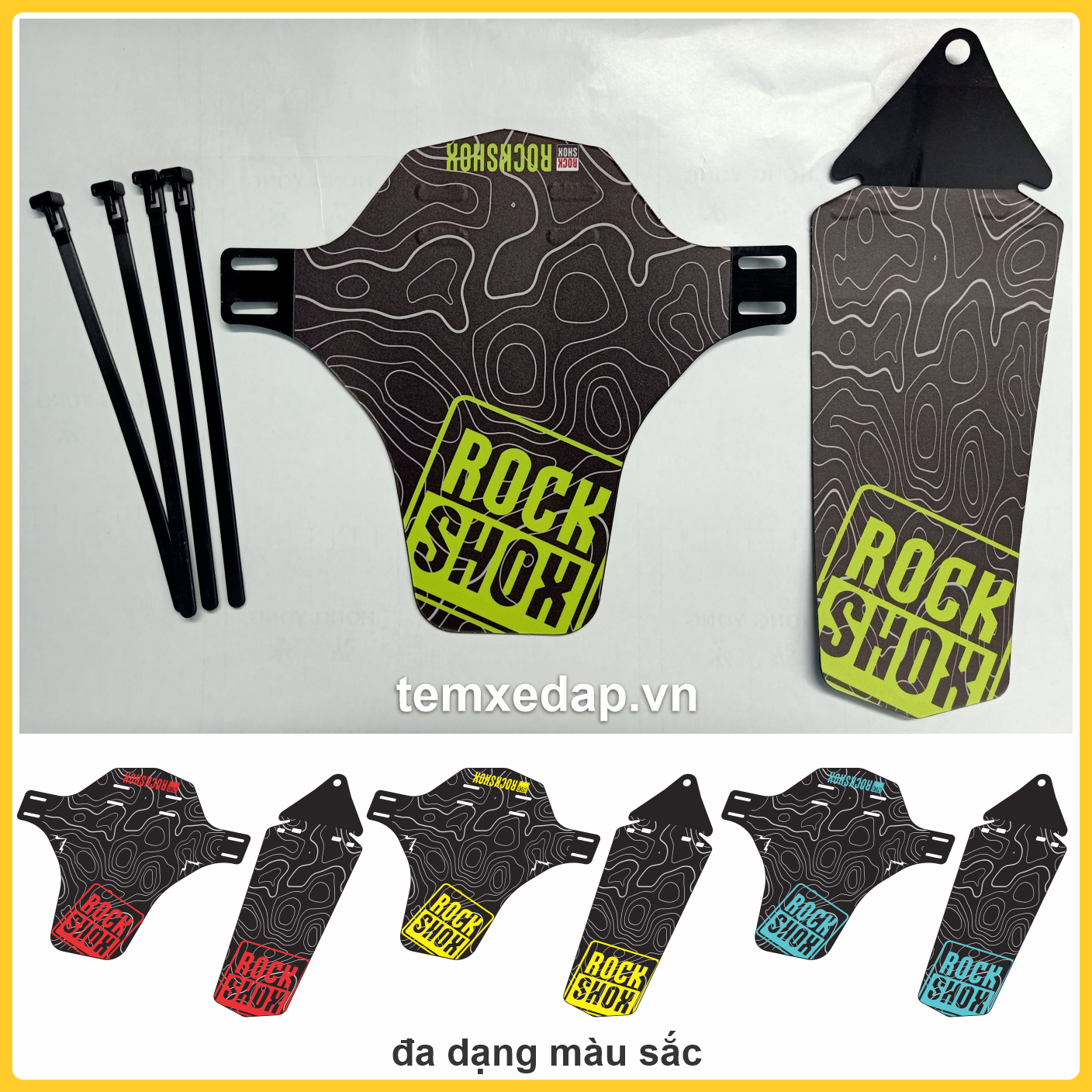 Dè chắn bùn xe đạp địa hình MTB ROCKSHOX 2021 | Chắn bùn xe đạp | Chắn bùn MTB | Dè chắn bùn xe đạp | Mud Guard | Custom Mudguard | CycleWrap