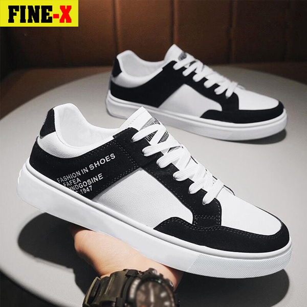 Giày nam thể thao sneaker FIN-X trắng đẹp cổ cao cho học sinh đi học đi làm cao cấp Mã TVN-1
