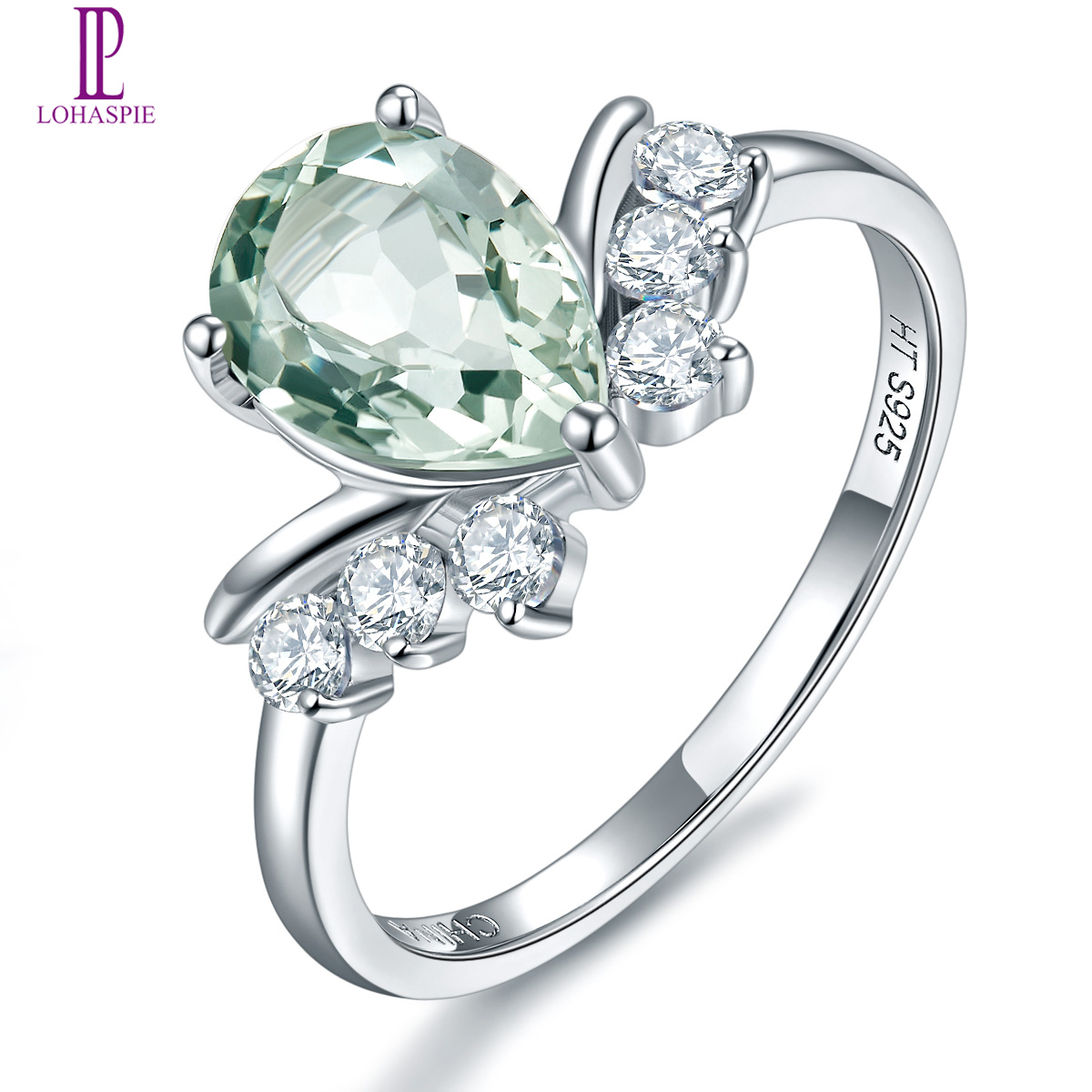 Nhẫn bạc thật 1.7 cứng nguyên bản carats 925 nhẫn xanh tự nhiên đá quý bạc 925 cho nữ trang sức
