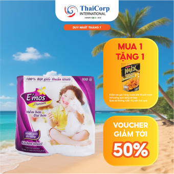 Lốc 2 Cuộn Khăn Giấy Bếp Đa Năng Cao Cấp E'mos Premium
