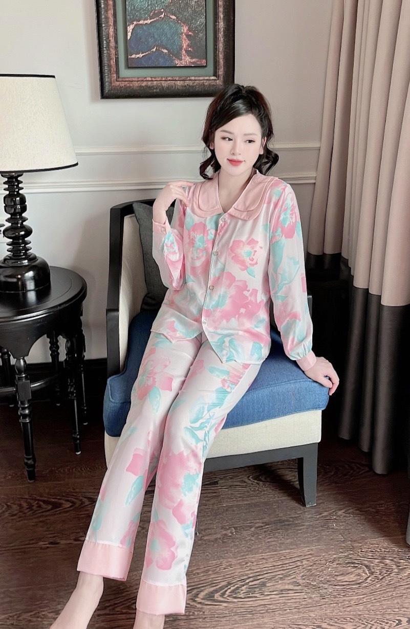 Đồ Bộ Lụa MANGO Tay Dài thiết kế {Ảnh+Video Thật} ❤️Pijama Mango Lụa Đồ Ngủ MẪU MỚI HOT💋 Xưởng chuyên sỉ pijama nữ giá rẻ ❤️ Đồ bộ nữ ❤️ Bộ ❤️ Nữ ❤️p1