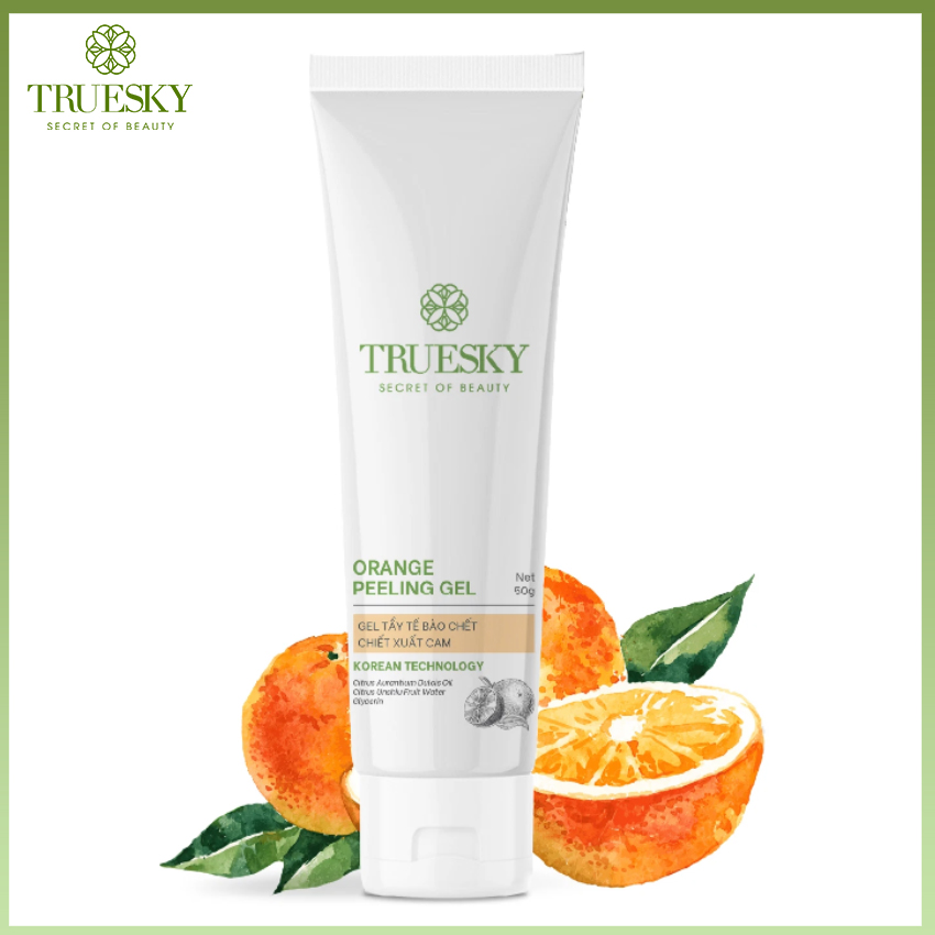 Tẩy tế bào chết da mặt Truesky Orange Peeling Gel dạng gel chiết xuất cam 50g