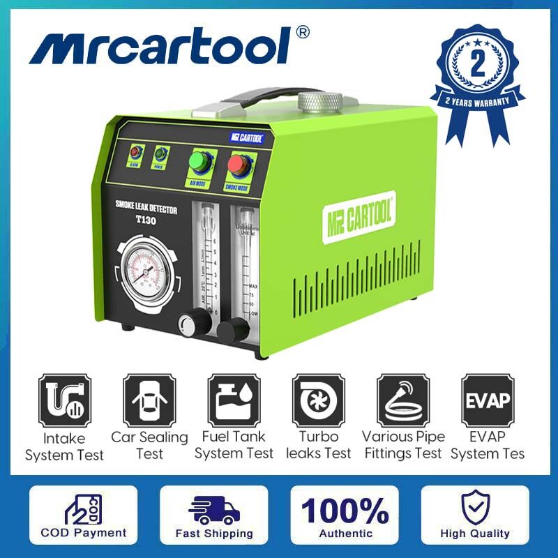 MRCARTOOL T130 Automotive S-moke Leak Detector 12V Car Fuel Pipe System Leak Tester with Oil Level and Adjustable Flowmeter for All Vehicles ราคา 9,600 บาท*ส่งฟรี
