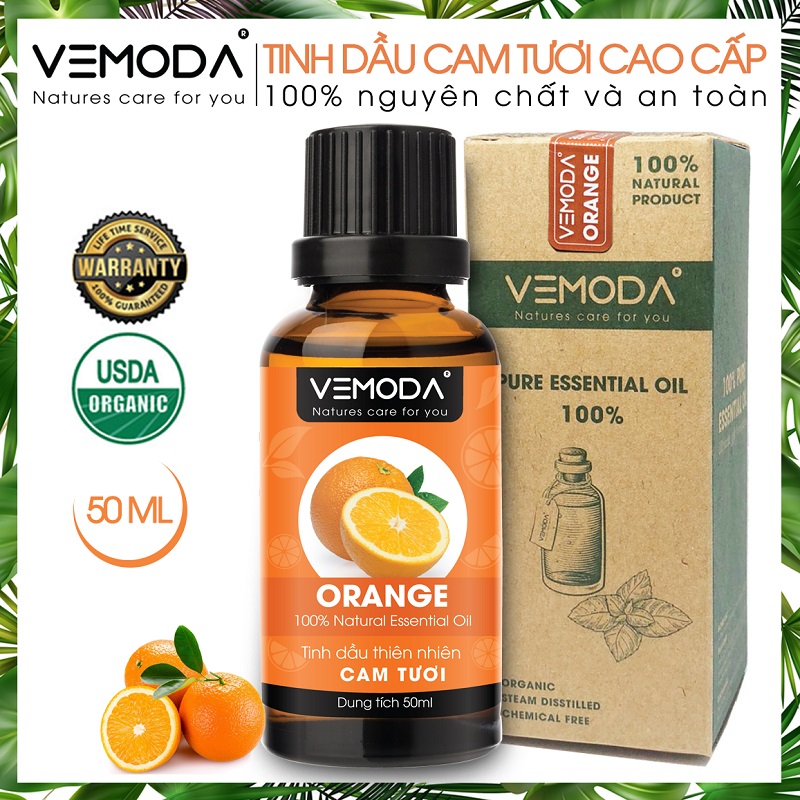 Tinh dầu Cam tươi cao cấp Vemoda 50ML Orange Essential Oil. Tinh dầu xông