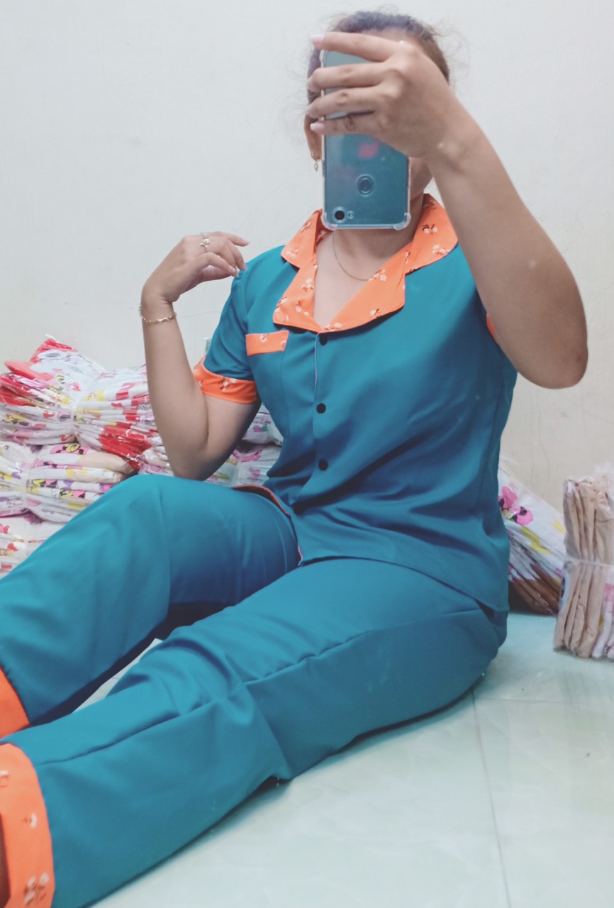 Đồ bộ pijama tay ngắn quần dài size dưới 60kg vải kate lụa mềm mịn phối viền siêu xinh,cam kết giao đúng mẫu