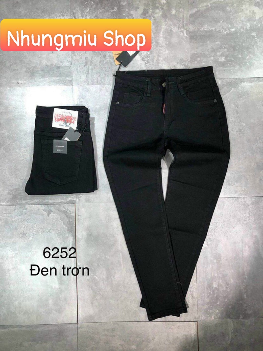 Quần jean nam thời trang chất bò đen , quần jeans nam mẫu đen trơn