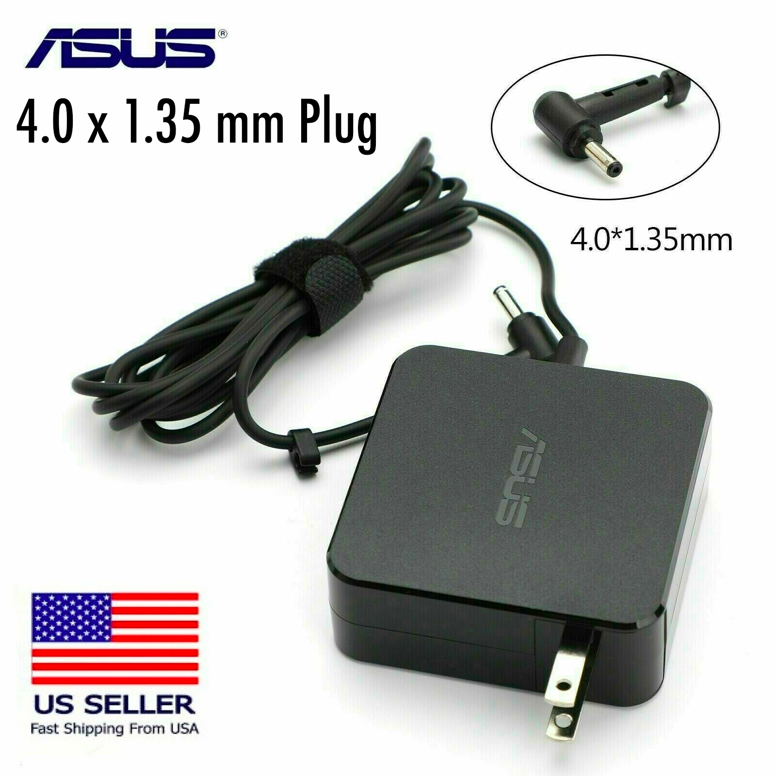 Sạc laptop Asus vuông Zin chân nhỏ 3x1.0mm, 4x1.35mm 5.5x2.5mm