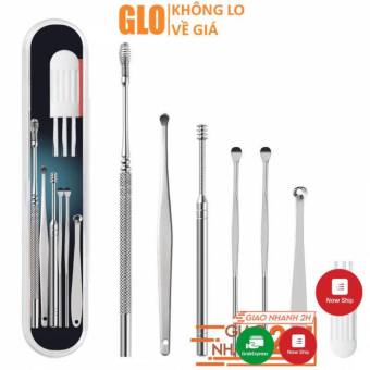 Bộ Dụng Cụ Lấy Ráy Tai 7 Món Kim Loại Mẫu Mới Cây Móc Lỗ Tai Chuyên Dụng