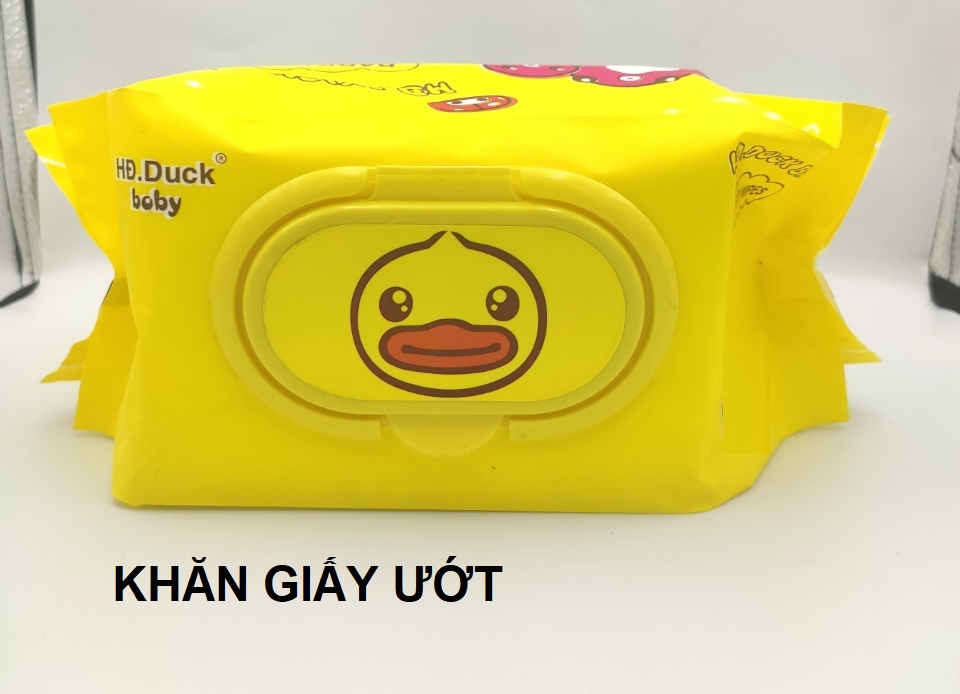 Khăn giấy ướt cho bé duck combo 2 gói khăn giấy ướt con vịt tặng kèm thùng nhựa đáng yêu, khăn giấy ướt không mùi gói giấy 80 tờ kháng khuẩn, giấy ướt, khăn ướt vịt vàng, khăn giấy ướt, khăn ướt,