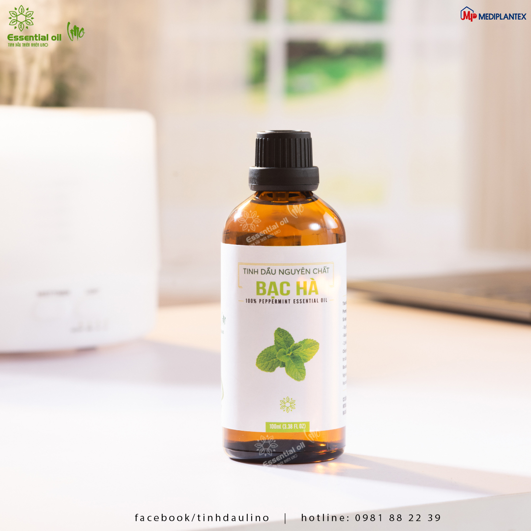Tinh dầu bạc hà nguyên chất LINO 100ml, tinh dầu thơm phòng từ thiên nhiên giúp đuổi muỗi, đuổi chuột, khử mùi