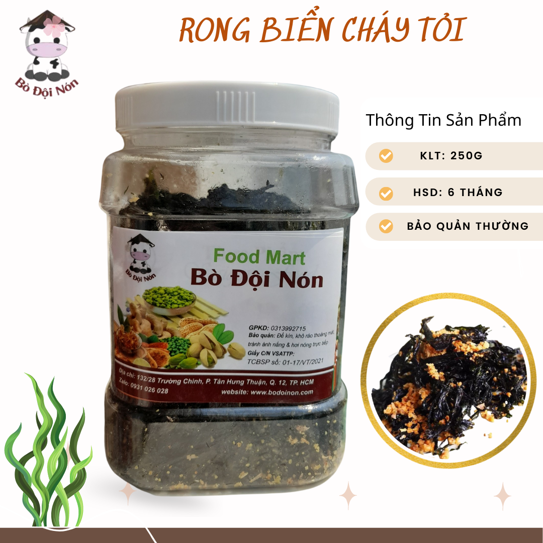 Rong biển cháy tỏi 500g bò đội nón