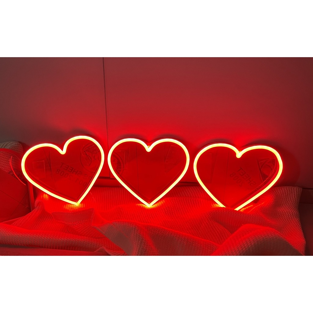 Đèn led neon trái tim ,Đèn led treo tường