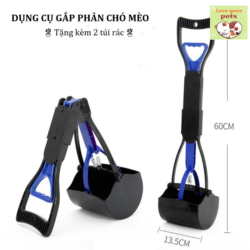 Dụng cụ gắp phân, dọn vệ sinh chó mèo