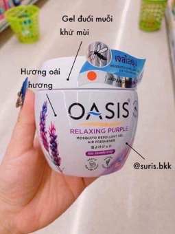 Sáp Thơm Đuổi Muỗi OASIS Thái Lan 180g Sáp Thơm Chống Muỗi, côn trùng Oasis Thái Lan, Dùng được cho nhà có trẻ nhỏ với chiết xuất tinh dầu tự nhiên từ hương hoa cỏ