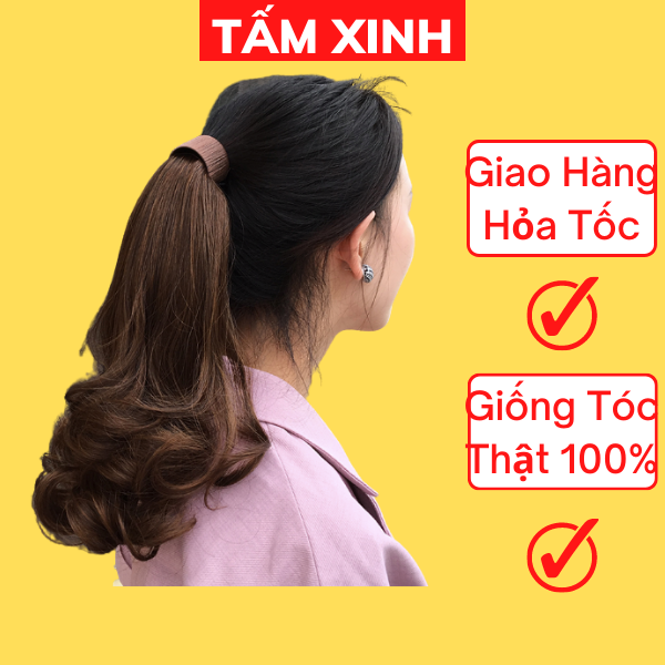 Tóc giả kẹp xoăn lọn nữ đẹp, dạng tóc nữ giả thời trang cao cấp hàn quốc - tóc giả kiểu thanh uốn 30CM