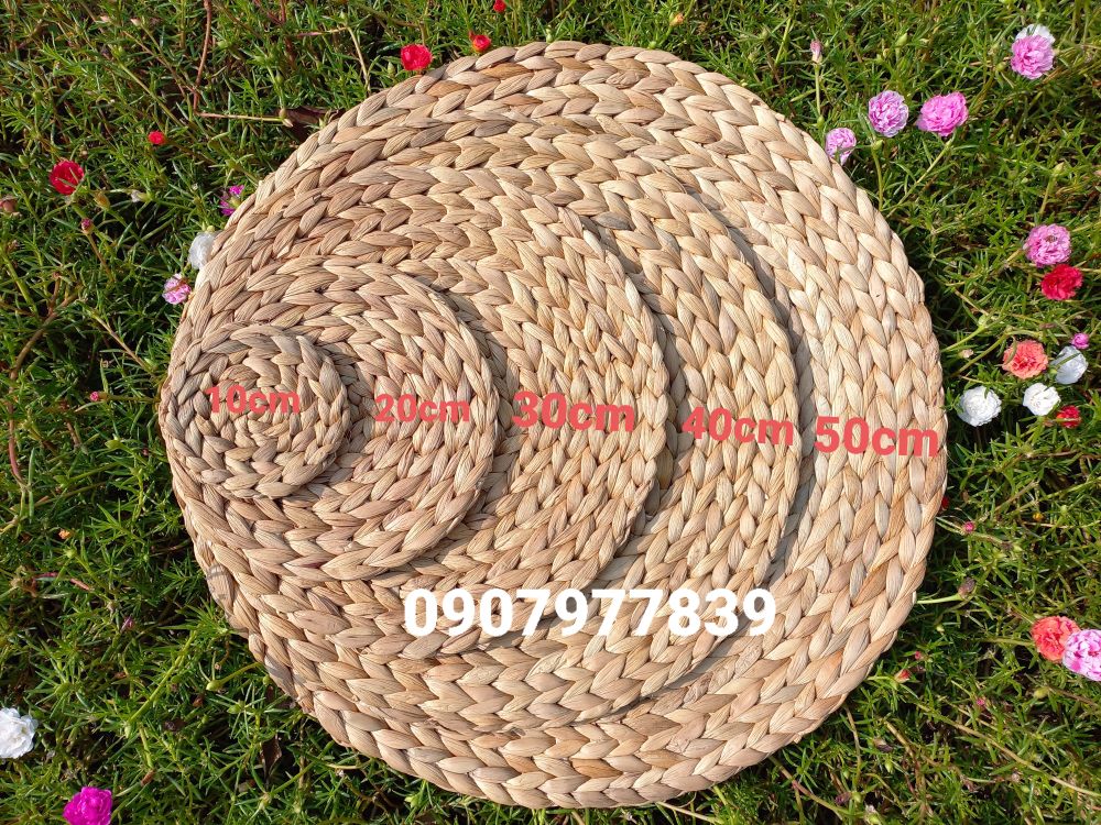 Thảm lục bình lót ly, phụ kiện chụp ảnh, trang trí nhà cửa size 10cm, 20cm, 30cm, 37cm, 50cm