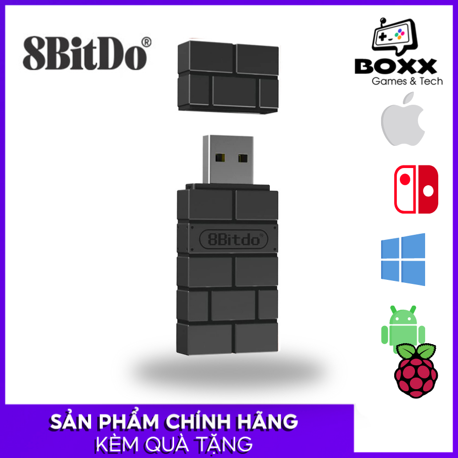 8BitDo USB Wireless Adapter 2 - Dùng cho Nintendo Switch, Windows, Mac, Xbox, PS4