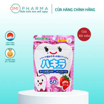 Kẹo Ngậm Chống Sâu Răng Cho Bé Vị Dâu Beanstalk Nhật Bản (60 viên/Gói)