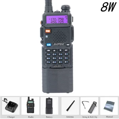 Baofeng UV-5R Walkie Talkie 5W 8W 10 km Two Way Radio Station uv 5r hunting Radio Receiver uv5r UV-9R UV-82 UV-8HX walkie-talkie (3)