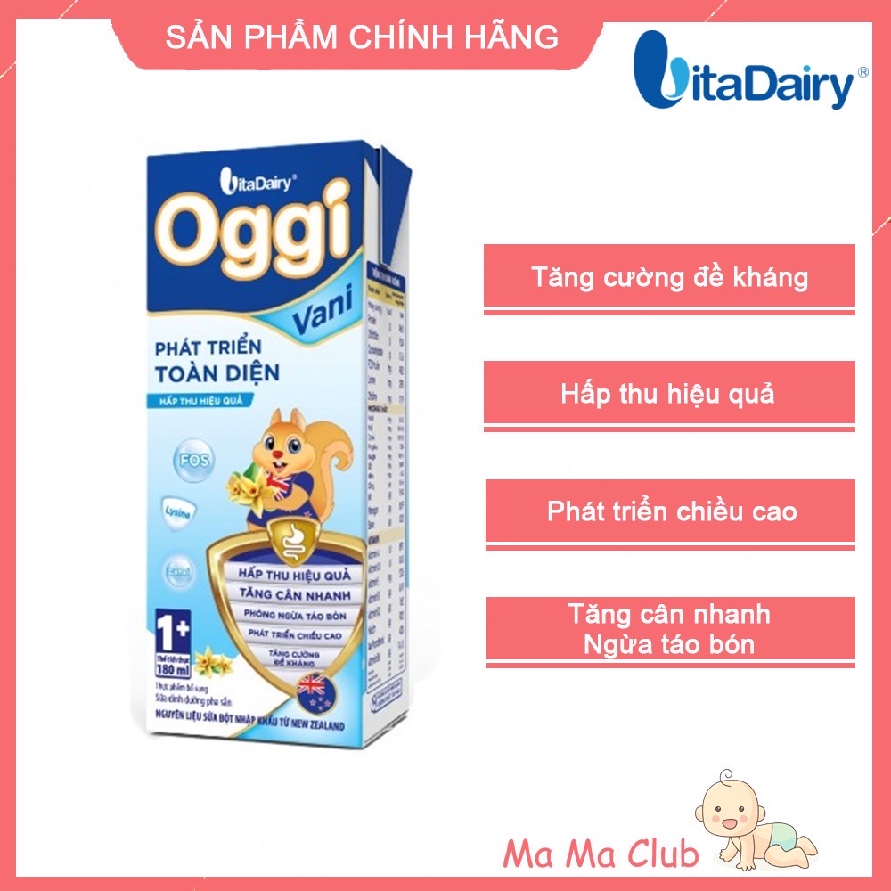 Sữa bột pha sẵn oggi 1+ vani 110ml lốc 4 - ma ma club