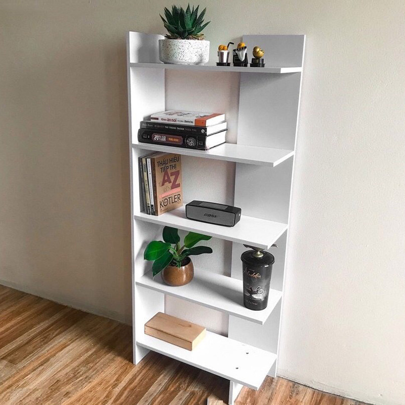 Kệ góc tường - kệ sách gỗ 5 tầng, kích thước 120x41x15 cm