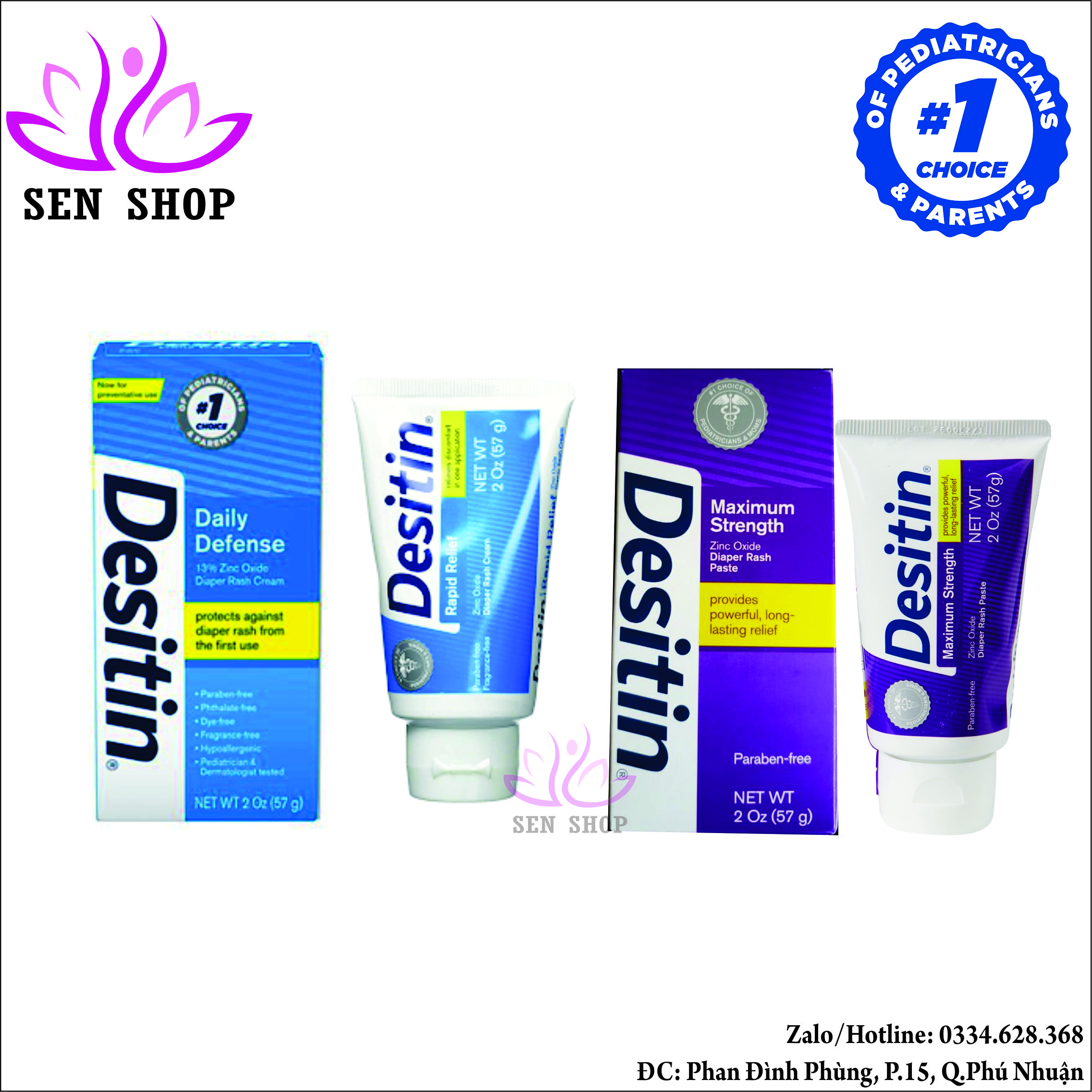 Kem bôi giảm hăm/chống hăm cho bé Desitin - 57gr