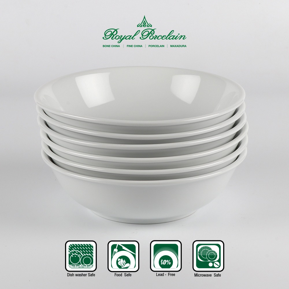 Royal Porcelain ชามแกง มีให้เลือก2ขนาด ขนาด 14.5ซม. หรือ 16.5 ซม. เนื้อพอร์ชเลน สีขาว แพค6ชิ้น แบรนด์รอยัล ปอร์ซเลน เซรามิค เกรดพรีเมี่ยม ราคา 375 บาท*ส่งฟรี