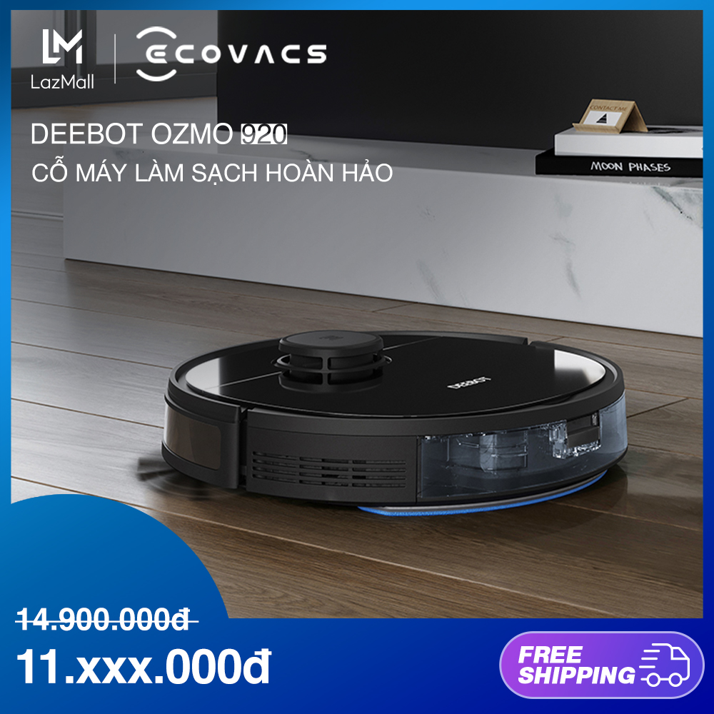 [Trả góp 0%]Robot hút bụi lau nhà thông minh Ecovacs Deebot OZMO 920 động cơ hút 2 chế độ  chổi quét ven 2.0 làm sạch hiệu quả hơn- Bảo hành chính hãng 18 tháng - Hàng chính hãng