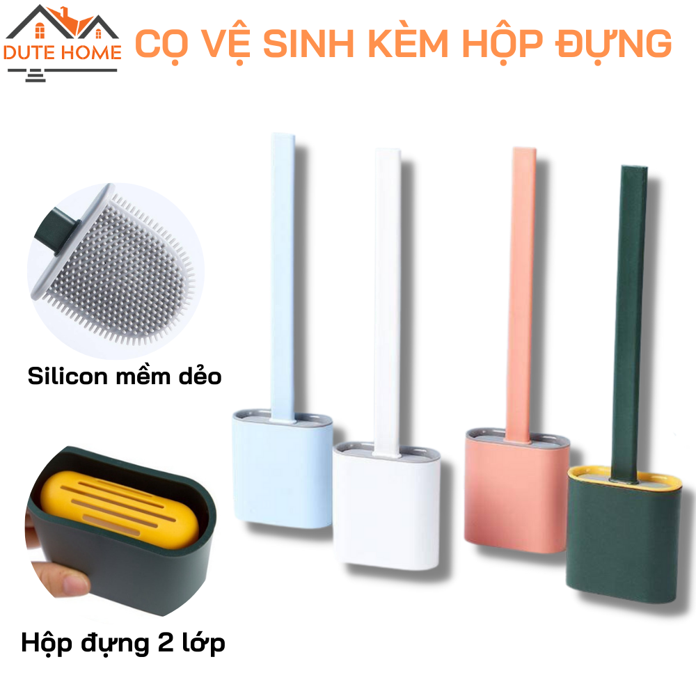 Cọ vệ sinh, cọ bồn cầu, cọ toilet kèm hộp đựng tiện lợi, sạch sẽ - Chổi vệ sinh nhà tắm siêu sạch