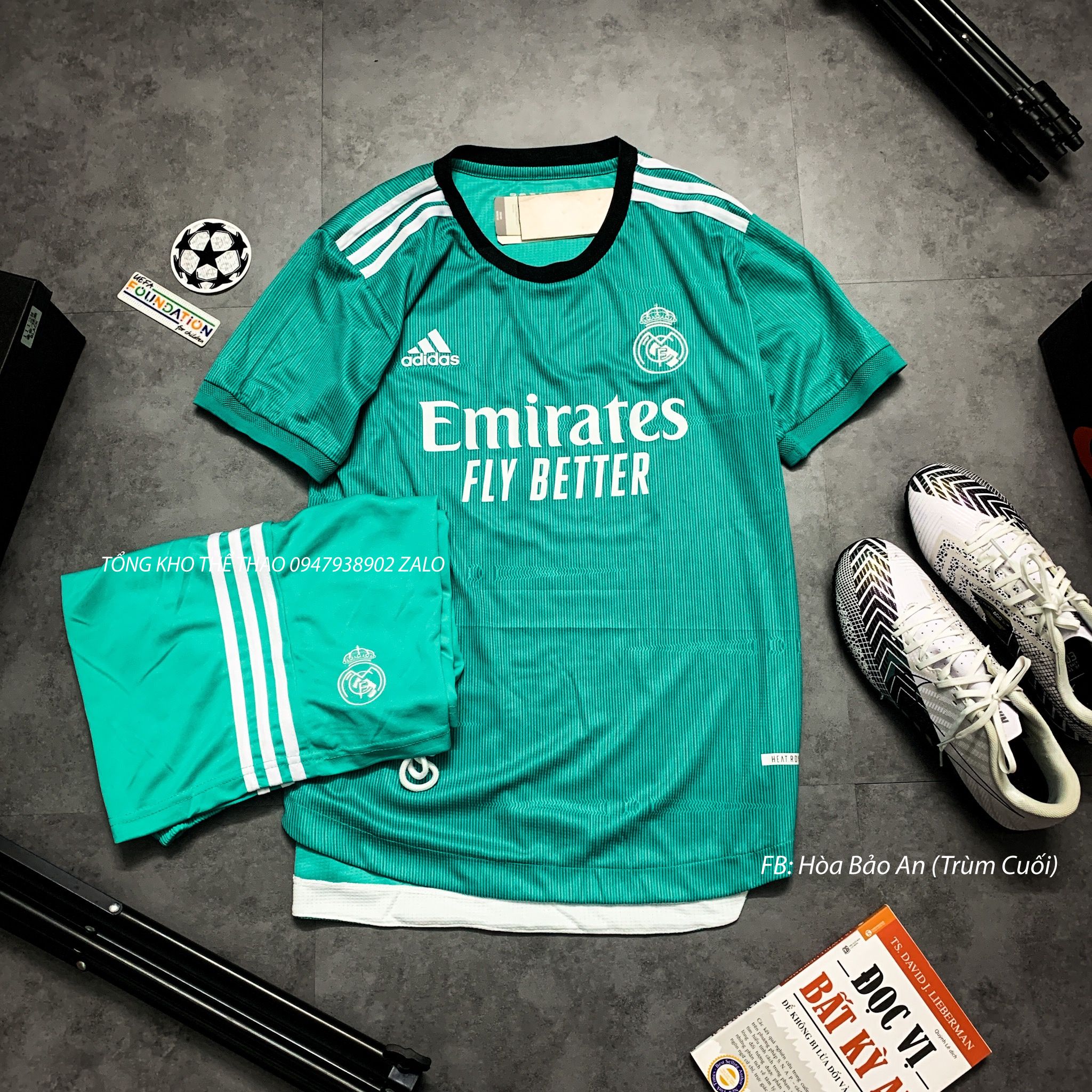 Áo Real Madrid Sân Khách 2021 | Bộ Quần Áo Bóng Đá CLB Real Madirid Mẫu Thứ 3 Hàng Thái Xịn Màu Xanh phom 43-90kg