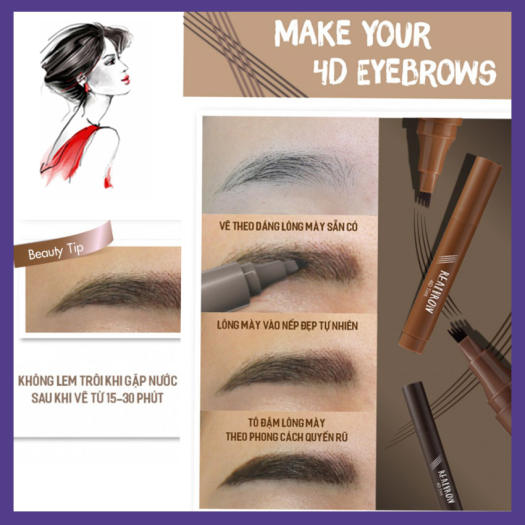 [HOT TREND] Kẻ Chân Mày Chì Kẻ Chân Mày 4D Không Thấm Nước Bền Màu Sắc Nét Như Xăm Bút Chì Kẻ Chân Mày Phẩy Sợi 4 D OPEN SHOP