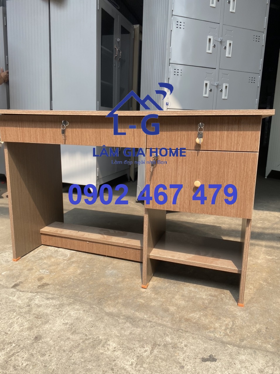 Bàn làm việc văn phòng gỗ ép giá rẻ - rộng 1m freeship HCM