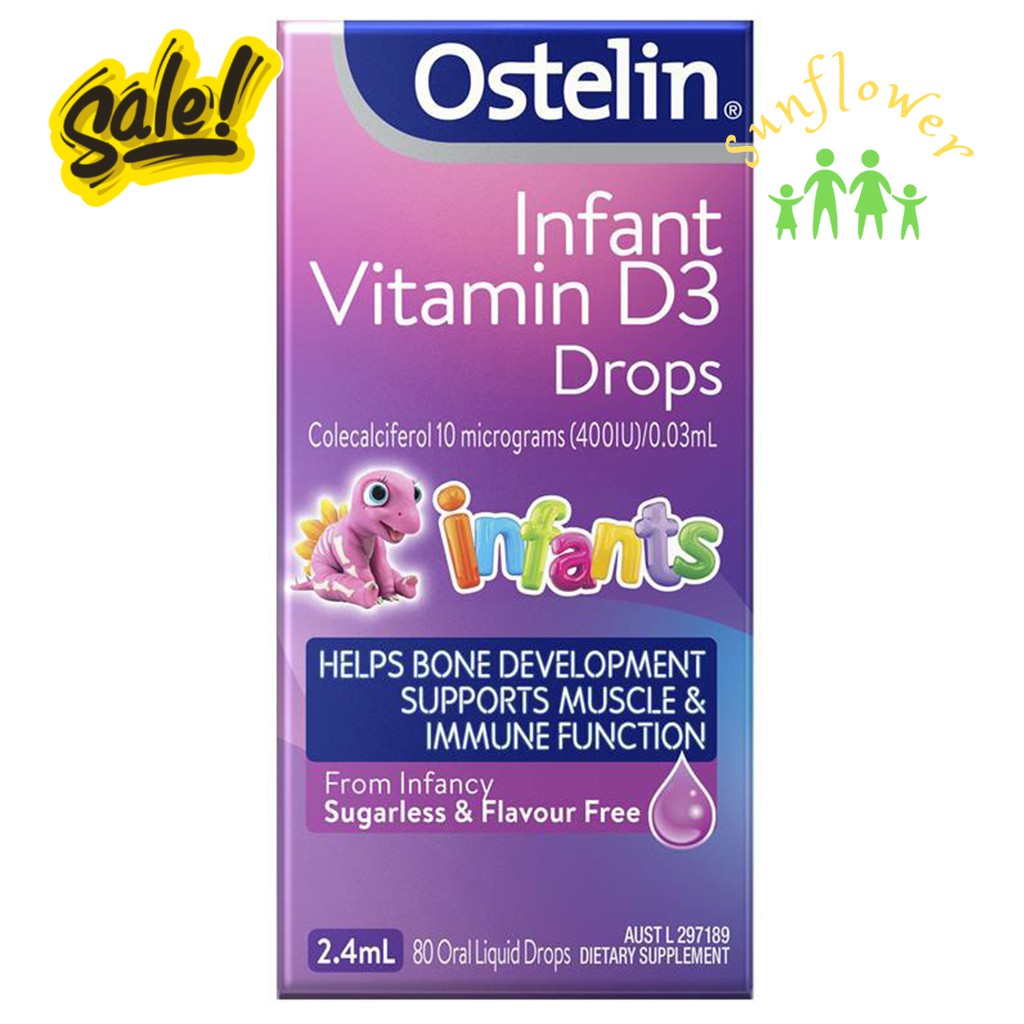 Ostelin Infant Vitamin D3 Drops 2.4ml tăng hấp thụ canxi cho bé của ÚC