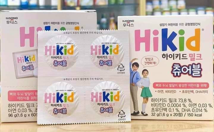 Sữa hikid dạng viên siêu thơm ngon hàn quốc hộp 60 viên