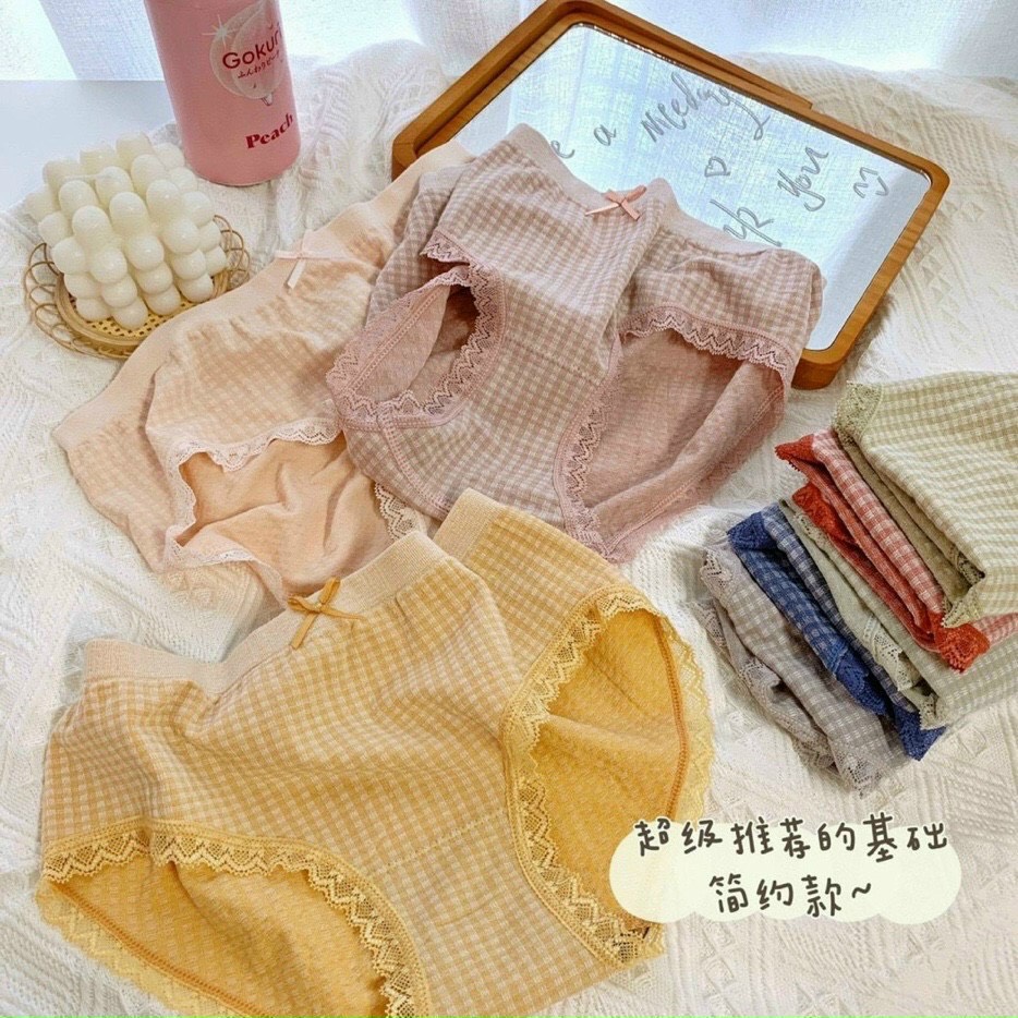 Combo 5 Quần lót, quần chip cotton kẻ kháng khuẩn co giãn 4 chiều của Nhật