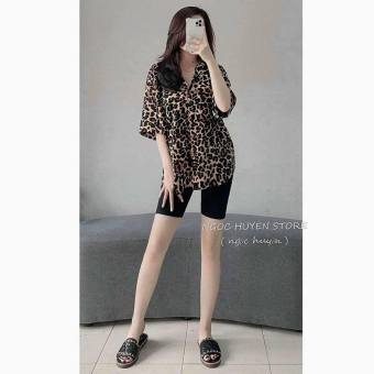 XẢ KHO ĐỒ BỘ MÙA DỊCH SET QUẦN ÔM NGỐ PHỐI ÁO SƠ MI DA BEO CÁ TÍNH