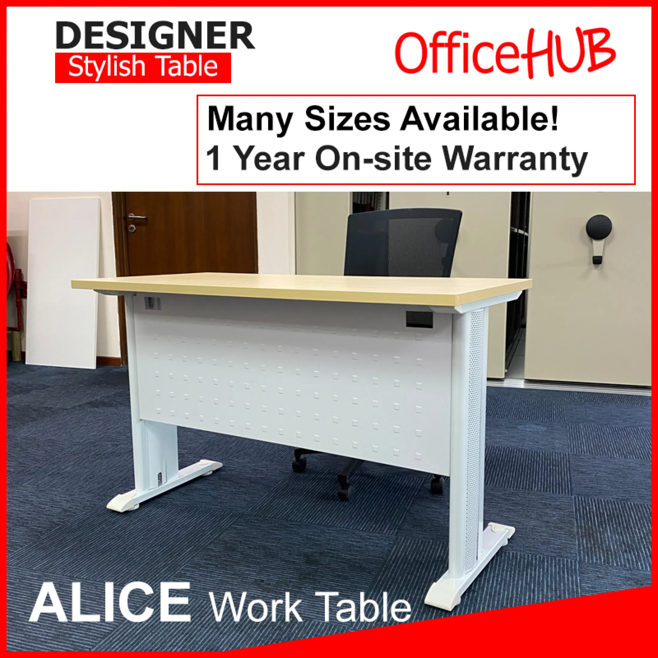 Officehub Alice Work Table 1500mm X 600mm Maple Worktop Study Table Steel Table Free Standing Table Office Desk Kids Table Study Desk Lazada Singapore