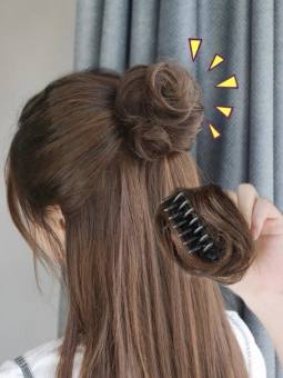 tóc giả nữ búi gấp mini, tóc bối kẹp, tóc búi giả