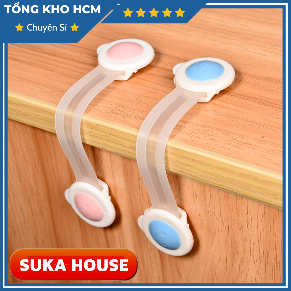 Khóa Tủ Chống Kẹp Tay An Toàn Cho Bé Có Miếng Dán (Loại dài ) A163