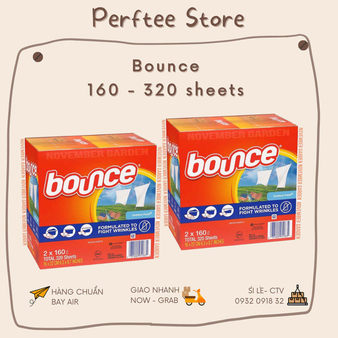 Giấy thơm quần áo bounce mỹ 160 tờ 320 tờ hàng mỹ • 𝑷𝒆𝒓𝒇𝒕𝒆𝒆 𝑺𝒕𝒐𝒓𝒆