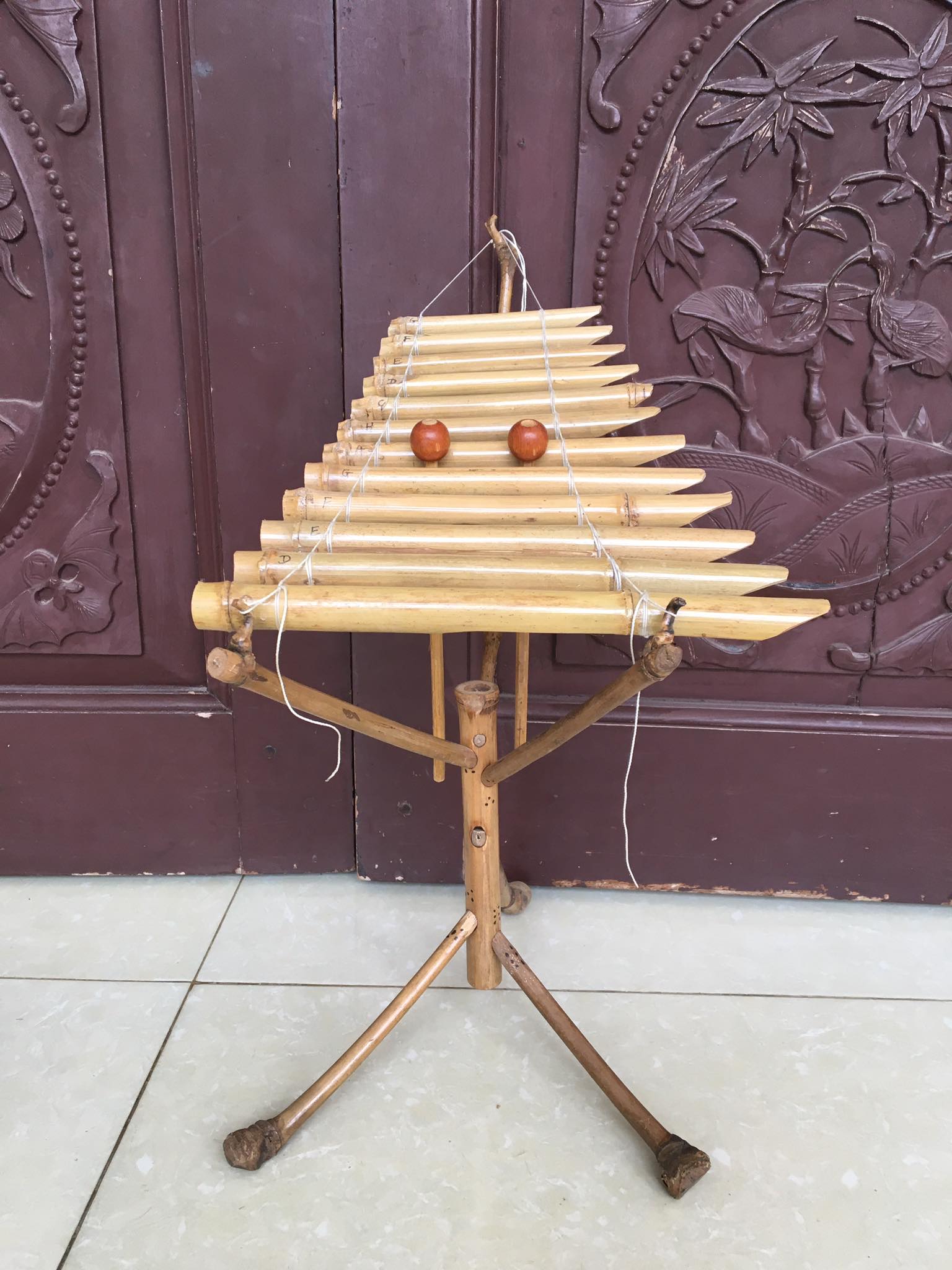 Đàn t'rưng mini làm từ tre trúc -Sáo Trúc Bảo Hiếu TR01 Nhạc cụ dân tộc độc đáo