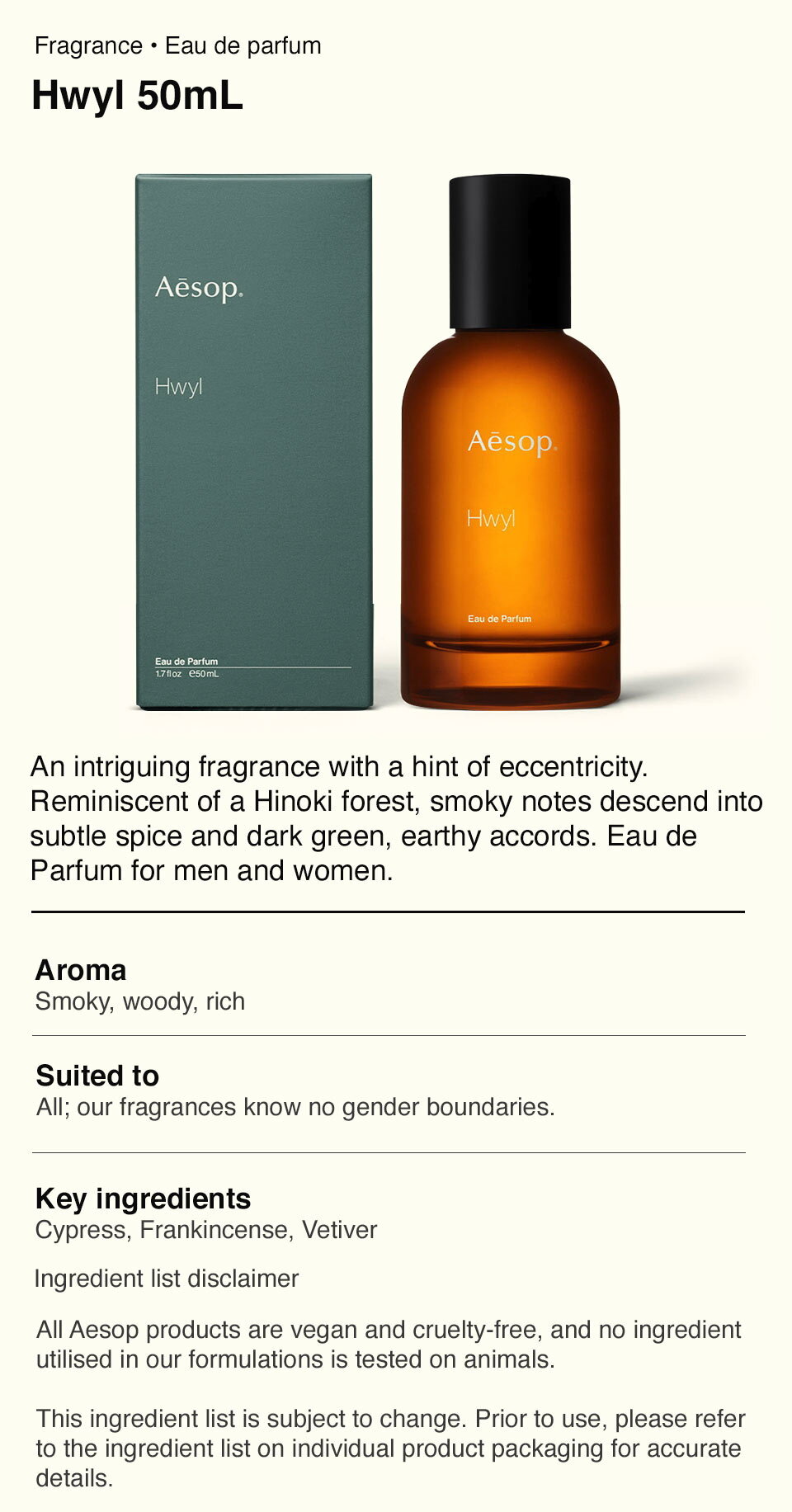 Aesop Hwyl Eau de Parfum 50mL | Lazada Singapore