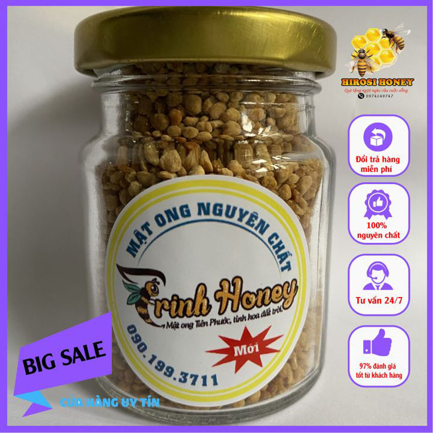 Phấn hoa cafe nguyên chất 100g - HIROSI HONEY - Đặc sản Tây Nguyên -  Tốt cho sức khoẻ.