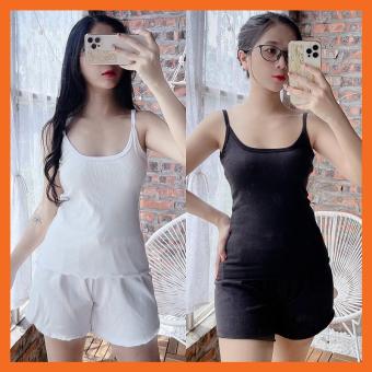 Đồ bộ ngủ nữ mặc nhà 2 dây thun ngắn Madela, Bộ đồ ngủ thun nữ 2 dây - SN08