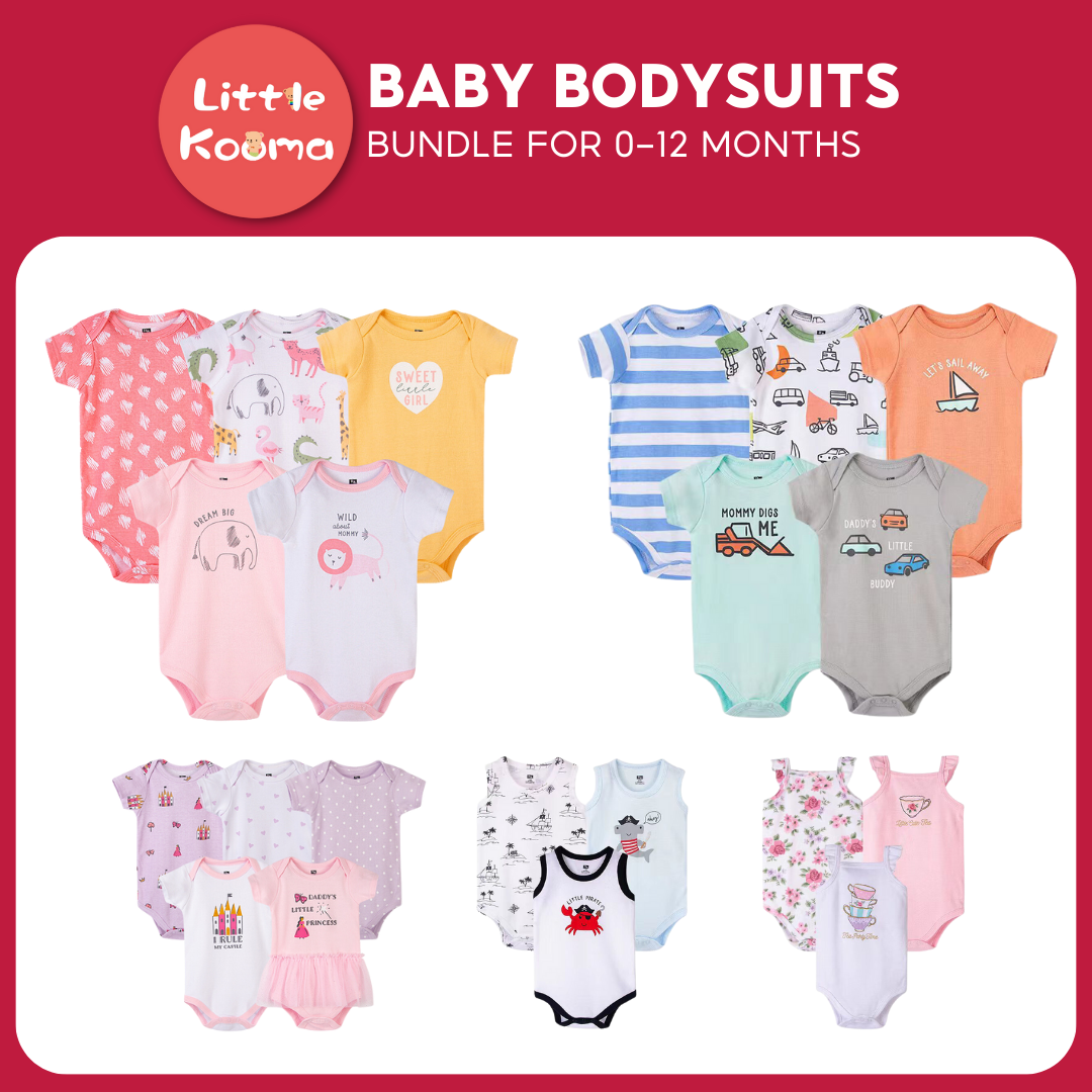 Kiddiezoom Newborn Baby Unisex Cotton Bodysuits 0-12 Months Baby Gift  5-Pack Baby Clothes, Muiltcolor, 0-3 Months : : Clothing, Shoes &  Accessories