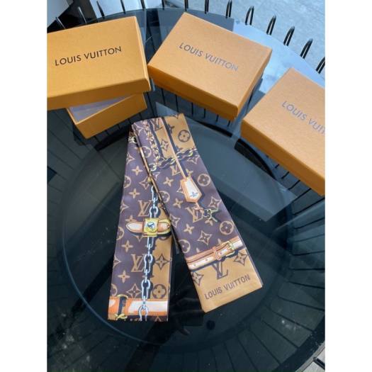 khăn lụa lv quấn quai túi xách buộc nơ fullbox